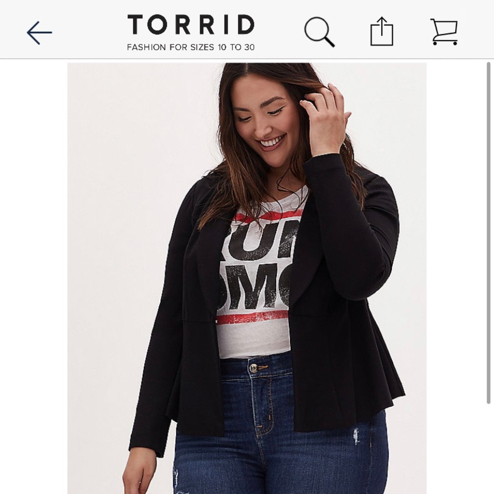 NWT Torrid peplum Blazer Size 0